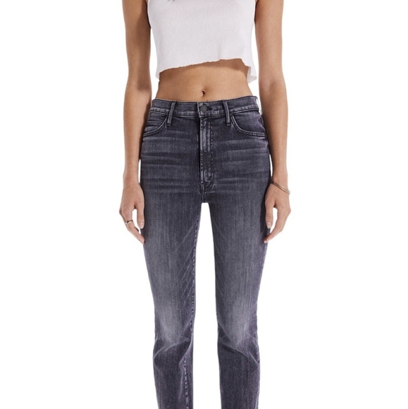 NWT Mother High Waisted Rascal Ankle Step Fray Jeans Night Garden Size 24 - Picture 3 of 15